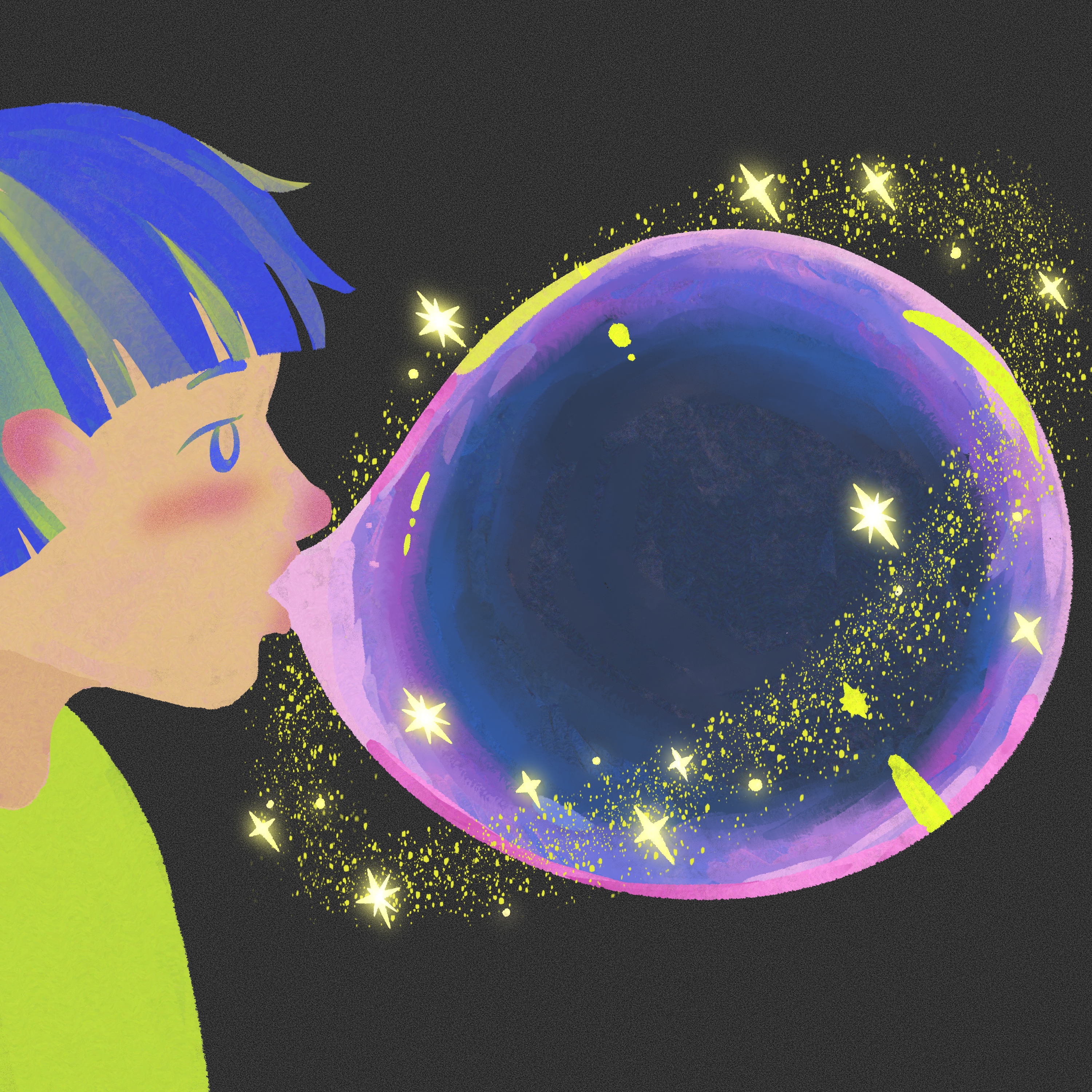 Boy Blowing Bubbles